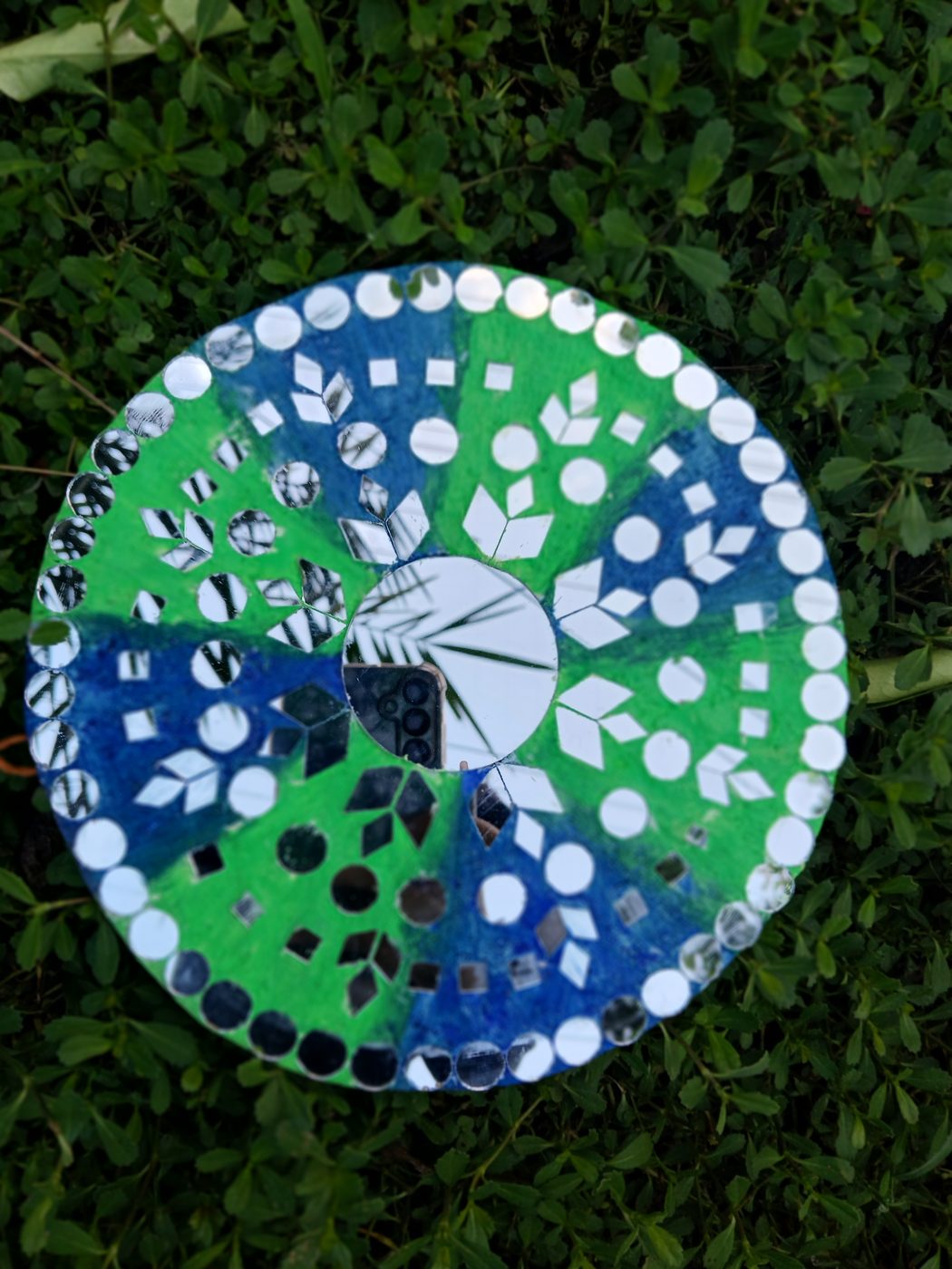 Green Blue Mirror Mosaic Art 