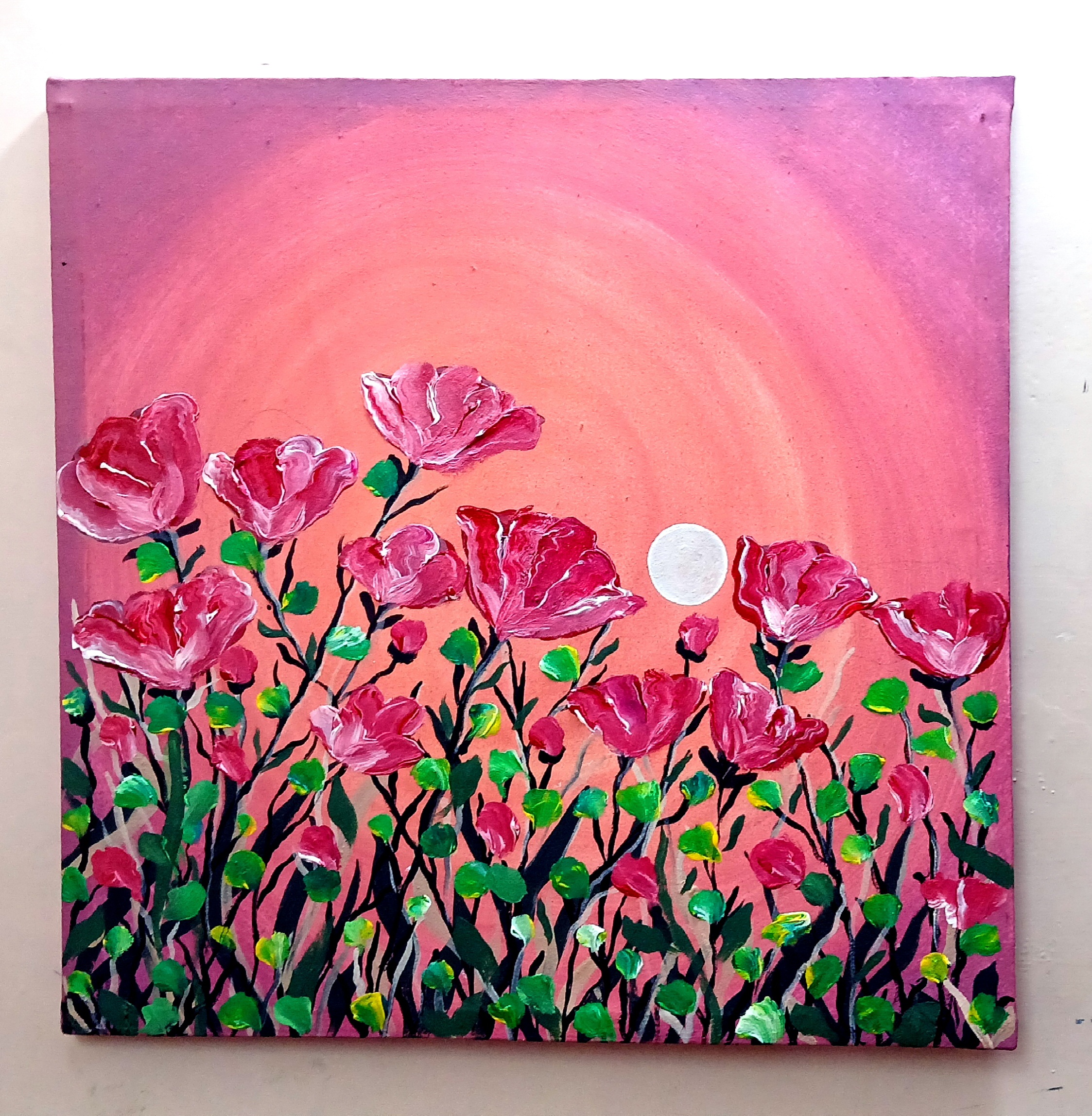 Sunset Flowers Wall Decor
