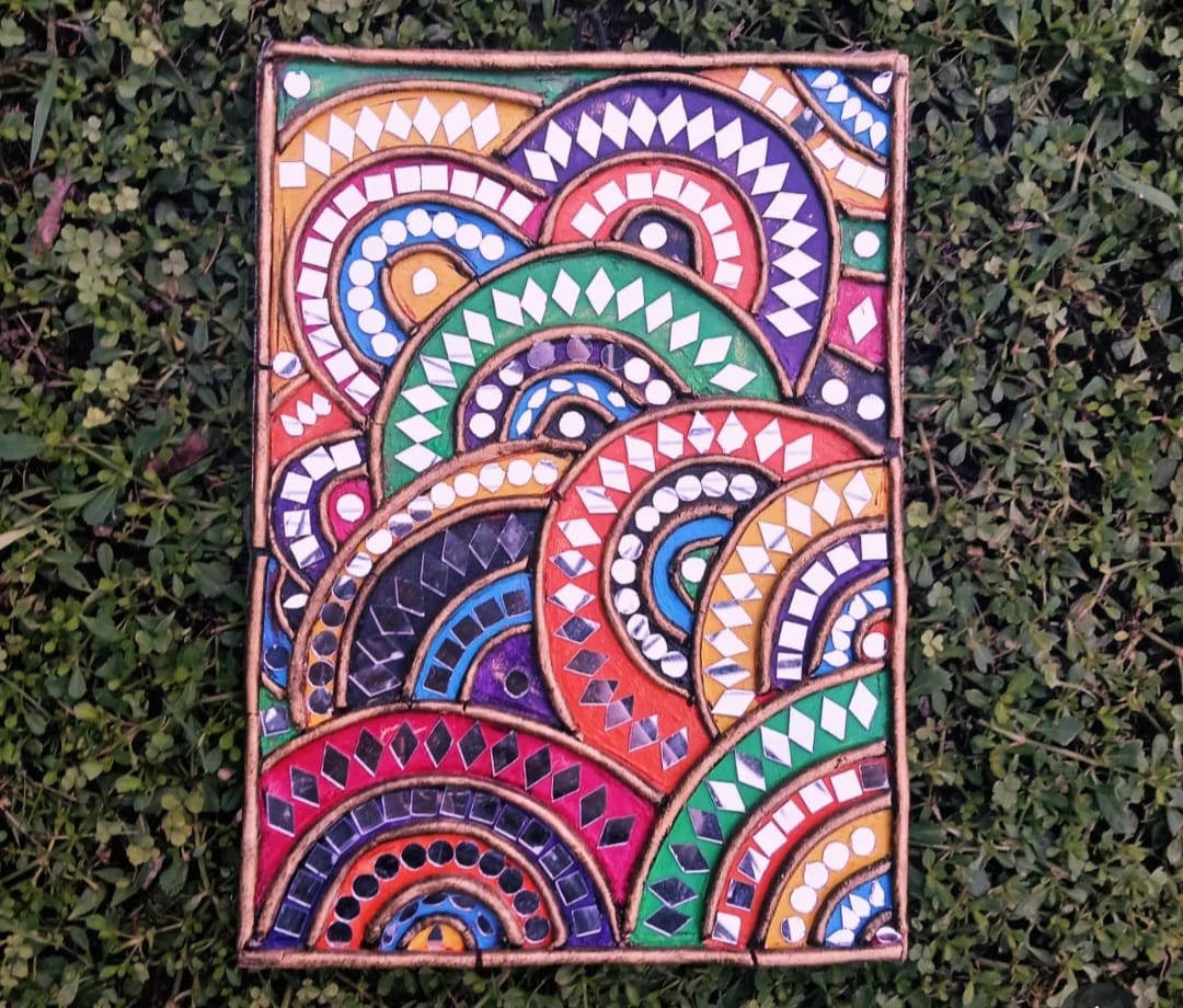 Handmade Rainbow Geometric Mosaic Decor
