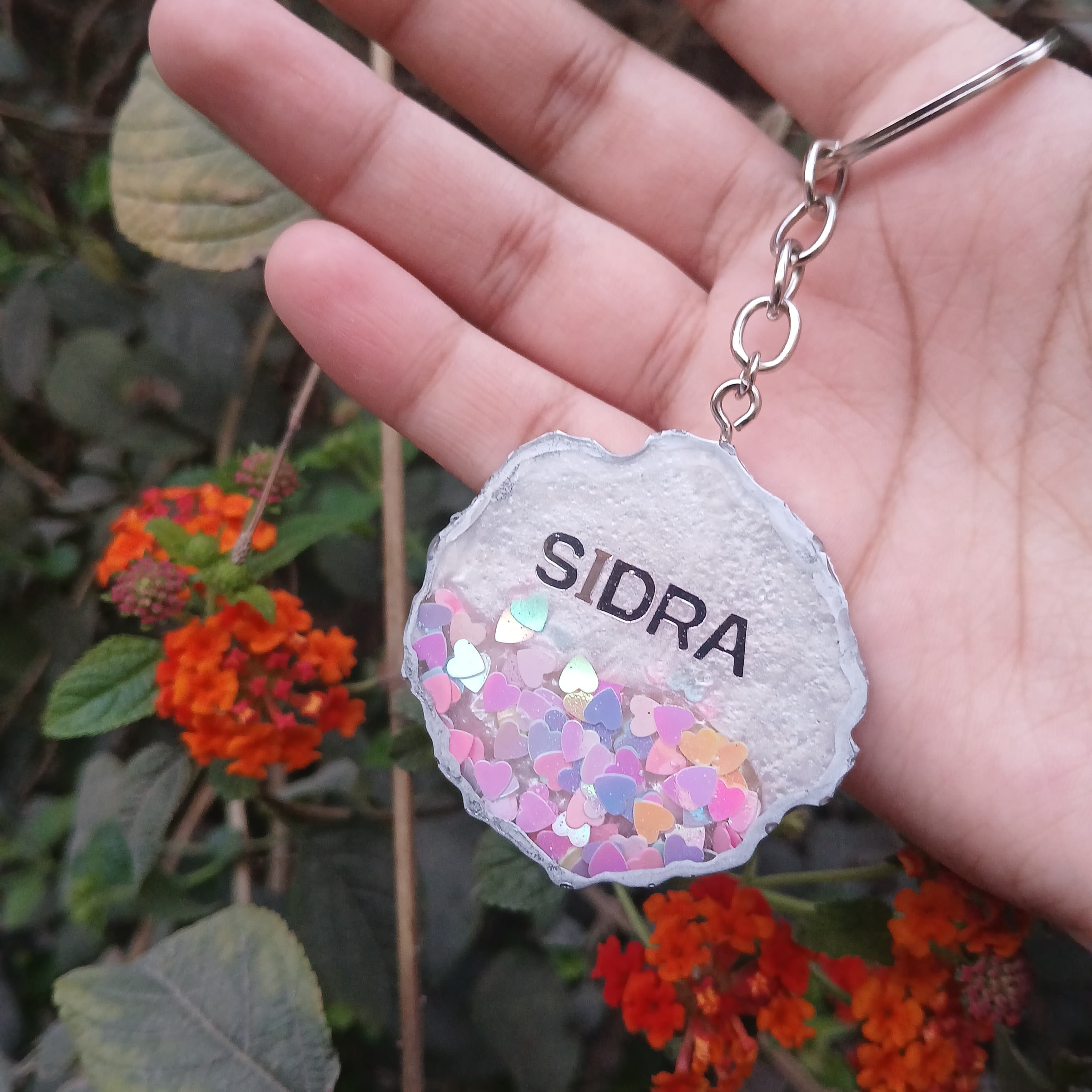 Resin Name Key chain